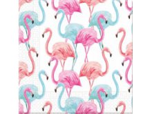 Servetėlės "Rožiniai flamingai" (33x33cm/20vnt)